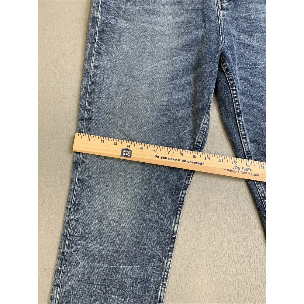 Hudson Holly Jeans Women's Size 31 Blue Denim Distressed‎ Button Fly Raw Hem